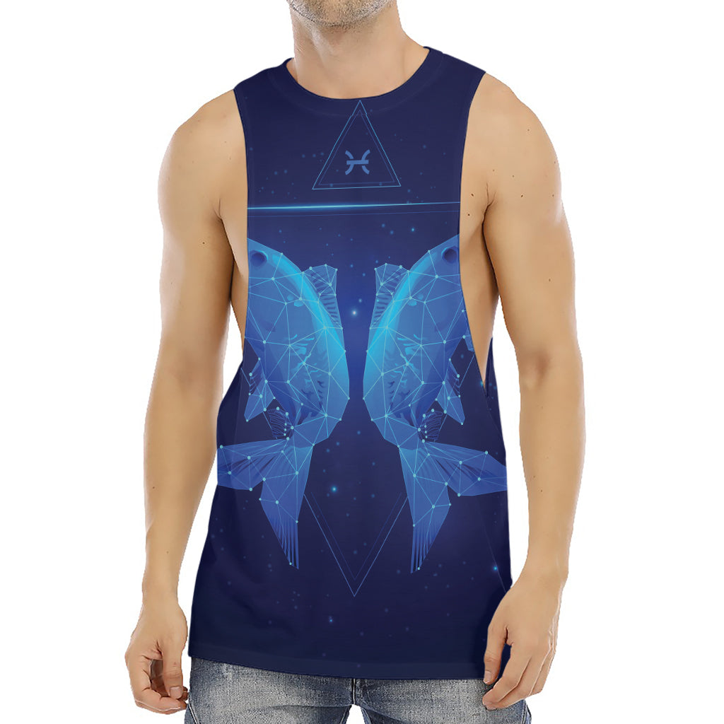 Pisces Horoscope Sign Print Men's Muscle Tank Top