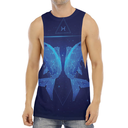 Pisces Horoscope Sign Print Men's Muscle Tank Top