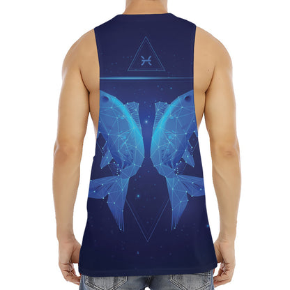 Pisces Horoscope Sign Print Men's Muscle Tank Top