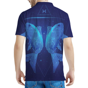 Pisces Horoscope Sign Print Men's Polo Shirt