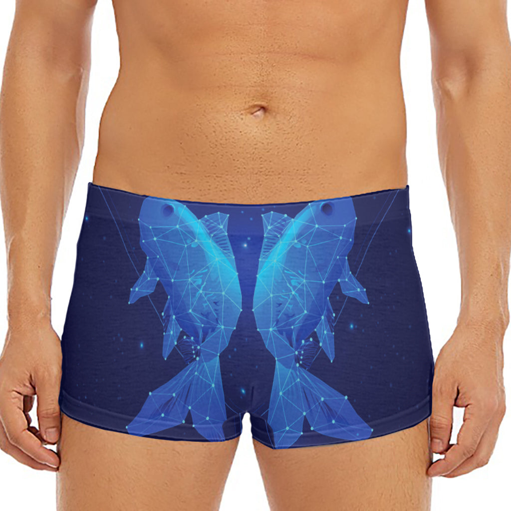 Pisces Horoscope Sign Print Men's Short Boxer Briefs