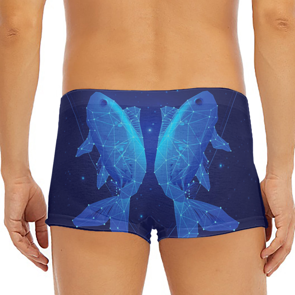Pisces Horoscope Sign Print Men's Short Boxer Briefs