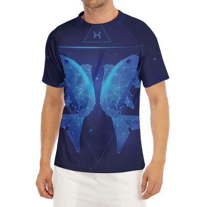 Pisces Horoscope Sign Print Men's Short Sleeve Rash Guard