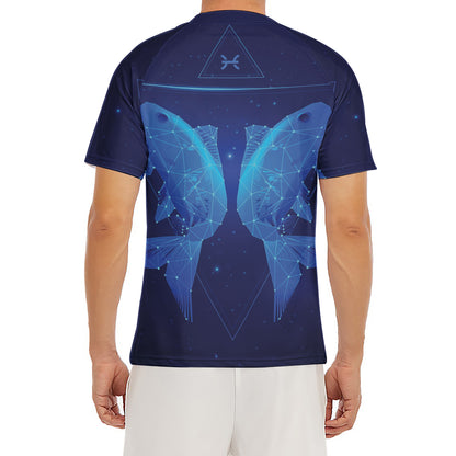 Pisces Horoscope Sign Print Men's Short Sleeve Rash Guard