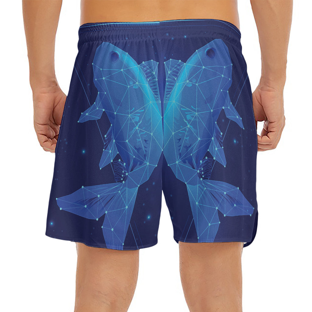 Pisces Horoscope Sign Print Men's Split Running Shorts