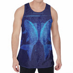 Pisces Horoscope Sign Print Men's Velvet Tank Top