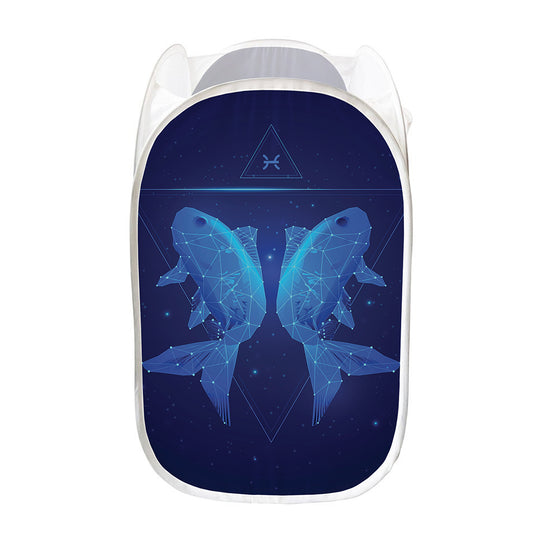 Pisces Horoscope Sign Print Mesh Laundry Hamper
