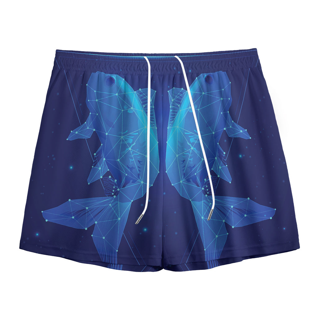 Pisces Horoscope Sign Print Mesh Shorts