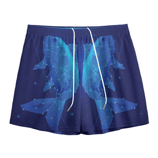 Pisces Horoscope Sign Print Mesh Shorts