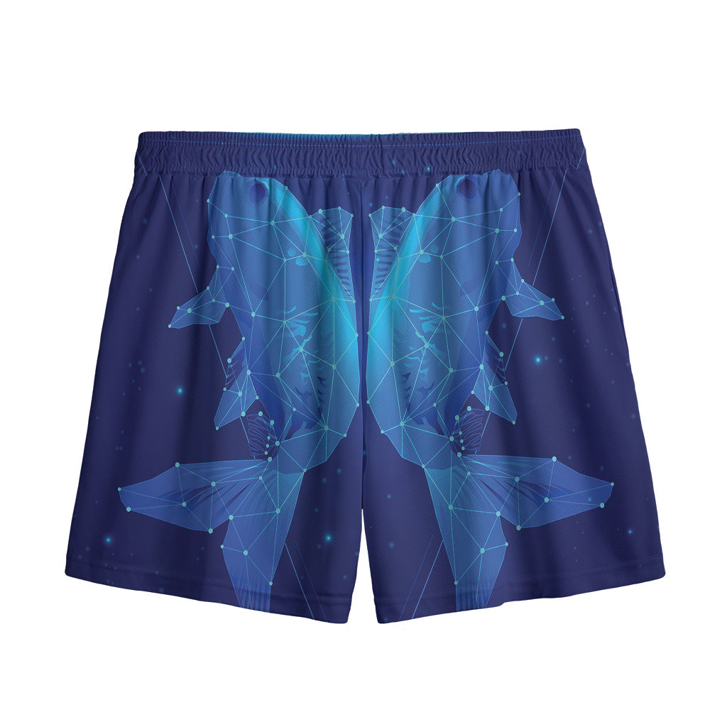 Pisces Horoscope Sign Print Mesh Shorts