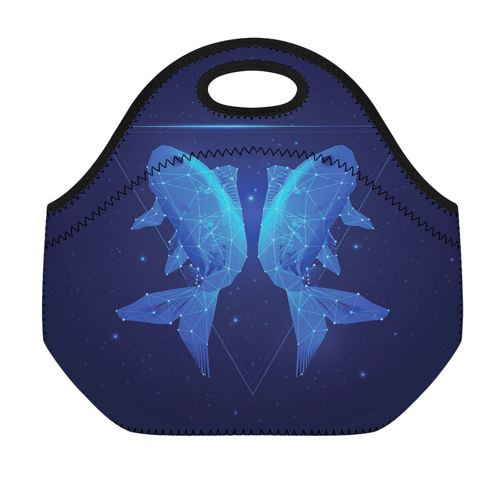 Pisces Horoscope Sign Print Neoprene Lunch Bag