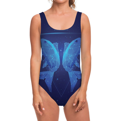 Pisces Horoscope Sign Print One Piece Swimsuit