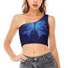 Pisces Horoscope Sign Print One Shoulder Crop Top