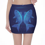 Pisces Horoscope Sign Print Pencil Mini Skirt