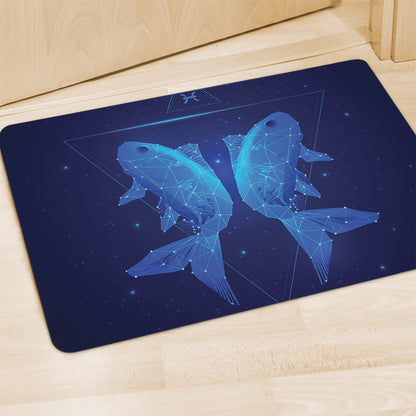 Pisces Horoscope Sign Print Polyester Doormat