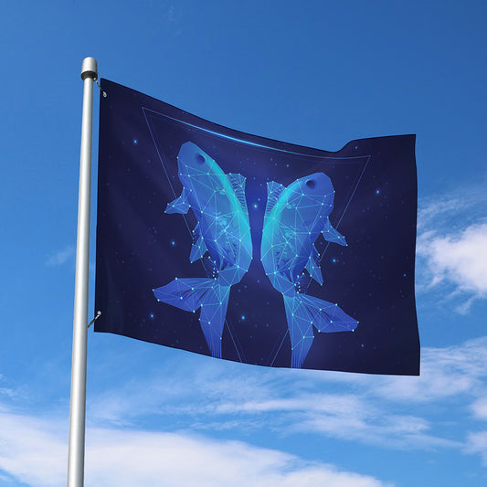 Pisces Horoscope Sign Print Polyester Flag