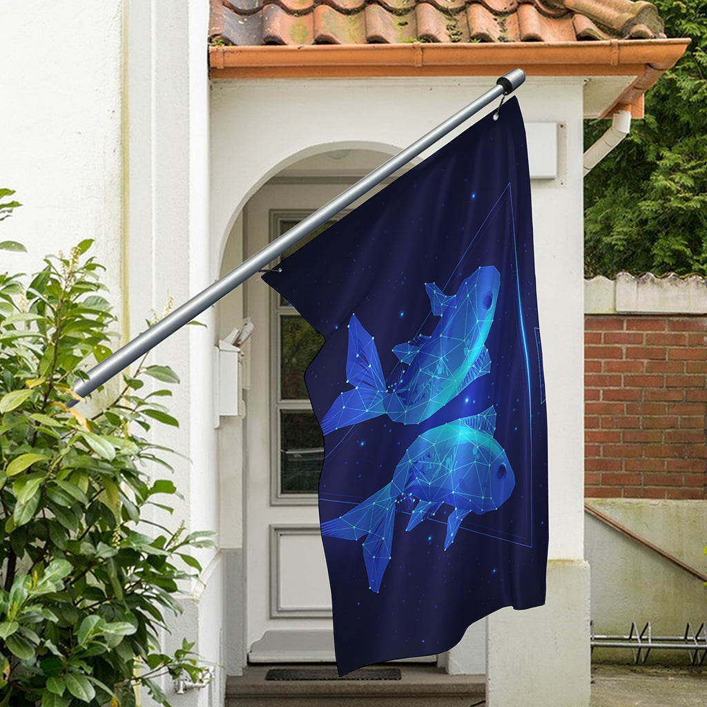 Pisces Horoscope Sign Print Polyester Flag