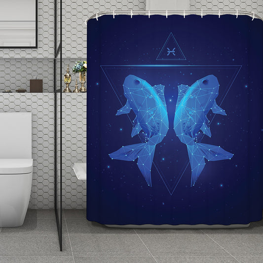 Pisces Horoscope Sign Print Polyester Shower Curtain
