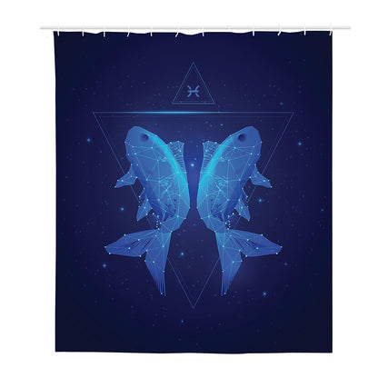 Pisces Horoscope Sign Print Polyester Shower Curtain