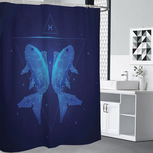 Pisces Horoscope Sign Print Premium Shower Curtain