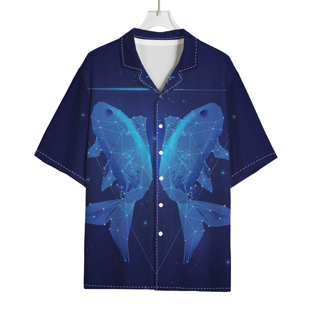 Pisces Horoscope Sign Print Rayon Hawaiian Shirt