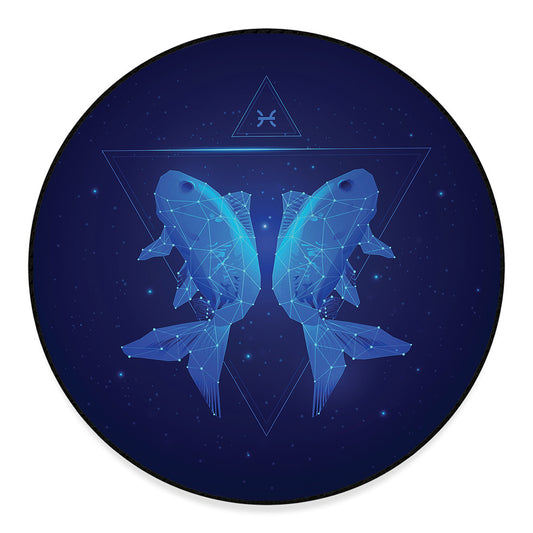 Pisces Horoscope Sign Print Round Floor Mat