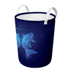 Pisces Horoscope Sign Print Round Laundry Basket