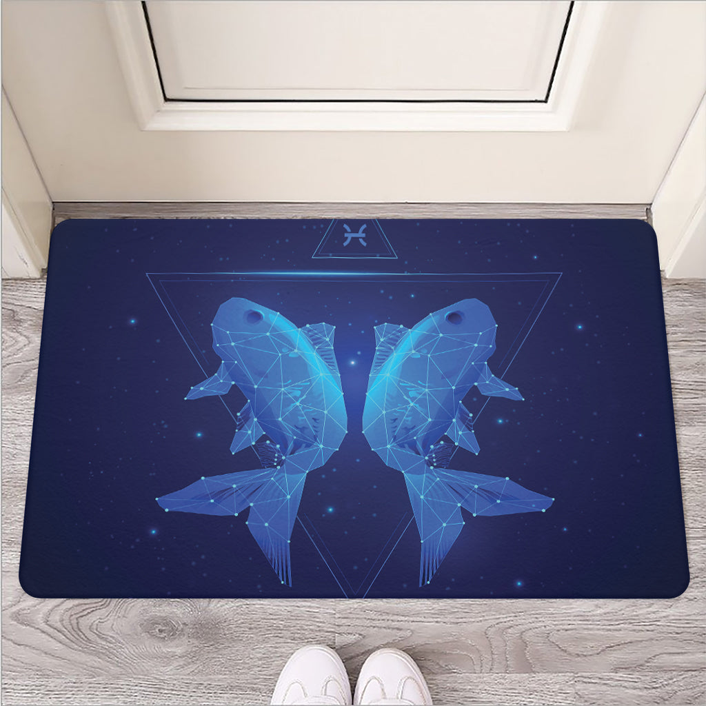 Pisces Horoscope Sign Print Rubber Doormat