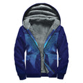 Pisces Horoscope Sign Print Sherpa Lined Zip Up Hoodie