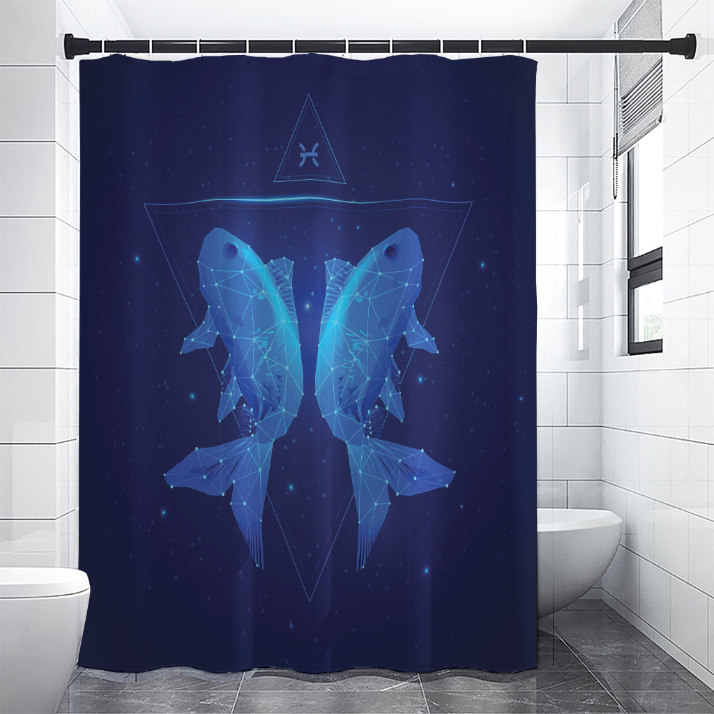 Pisces Horoscope Sign Print Shower Curtain