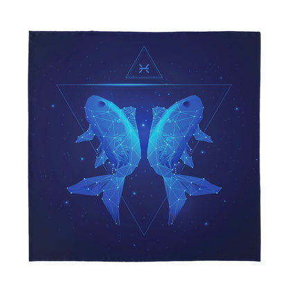 Pisces Horoscope Sign Print Silk Bandana