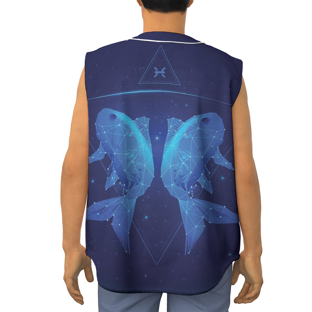 Pisces Horoscope Sign Print Sleeveless Baseball Jersey