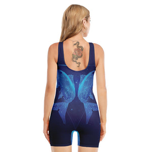 Pisces Horoscope Sign Print Sleeveless One Piece Swimsuit