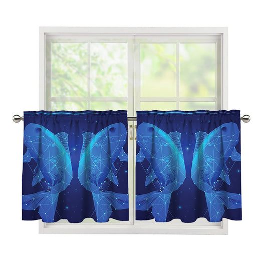 Pisces Horoscope Sign Print Tier Curtains