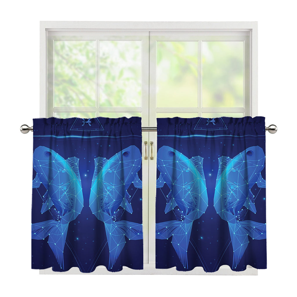 Pisces Horoscope Sign Print Tier Curtains