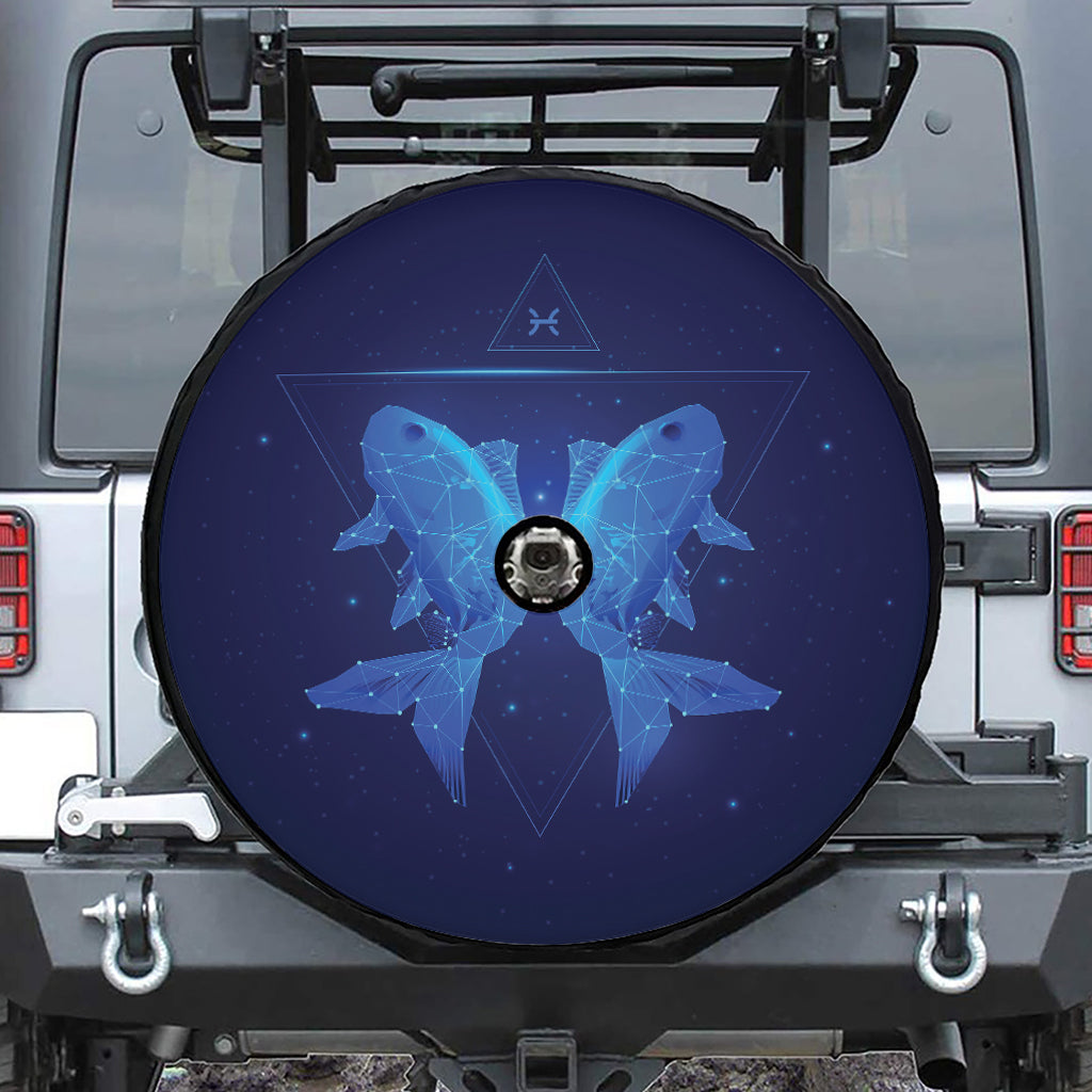 Pisces Horoscope Sign Print Tire Cover With Camera Hole