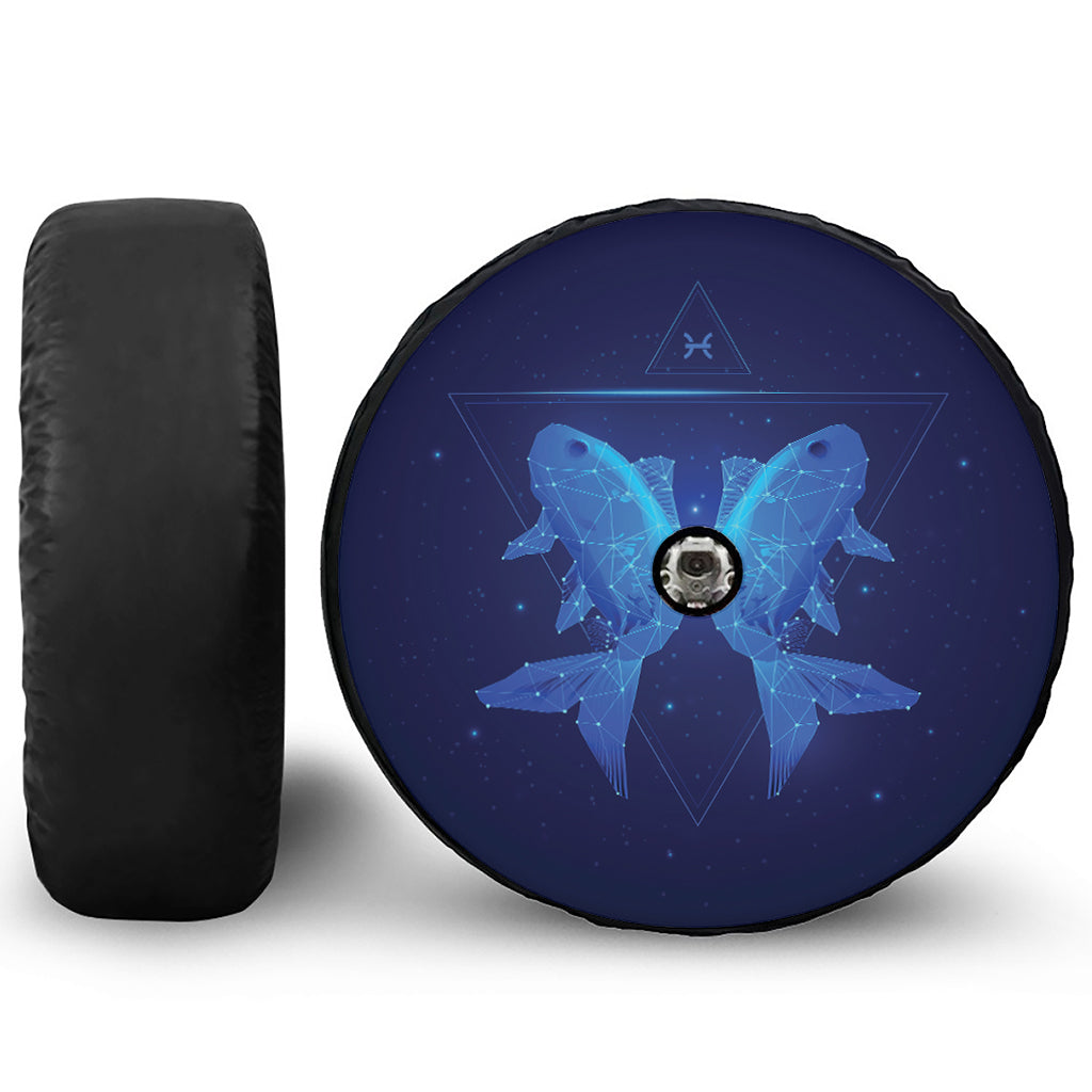 Pisces Horoscope Sign Print Tire Cover With Camera Hole