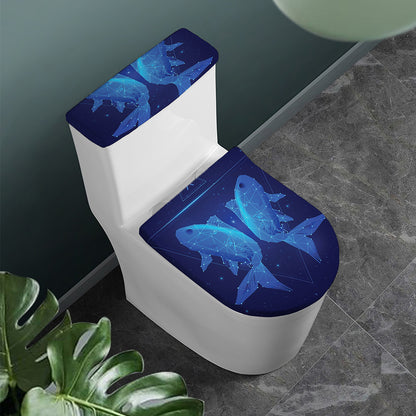 Pisces Horoscope Sign Print Toilet Lid And Tank Cover Set