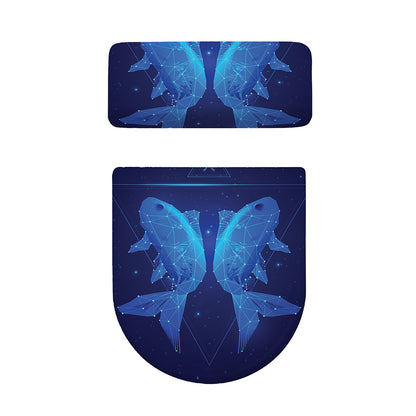 Pisces Horoscope Sign Print Toilet Lid And Tank Cover Set
