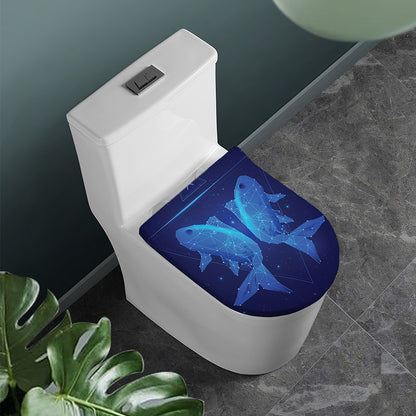 Pisces Horoscope Sign Print Toilet Lid Cover