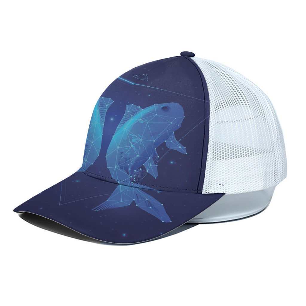 Pisces Horoscope Sign Print White Mesh Trucker Cap