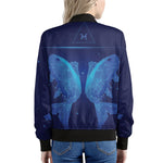 Pisces Horoscope Sign Print Women's Bomber Jacket