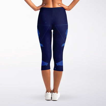 Pisces Horoscope Sign Print Women's Capri Leggings