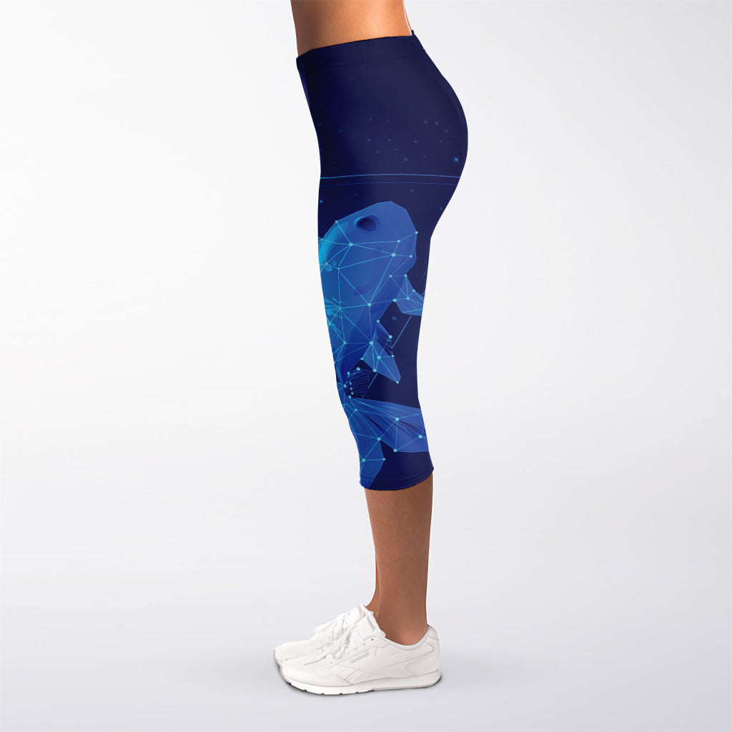 Pisces Horoscope Sign Print Women's Capri Leggings