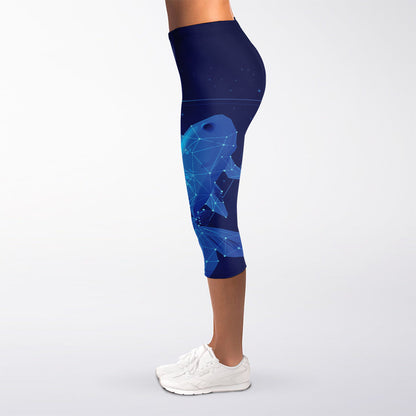 Pisces Horoscope Sign Print Women's Capri Leggings