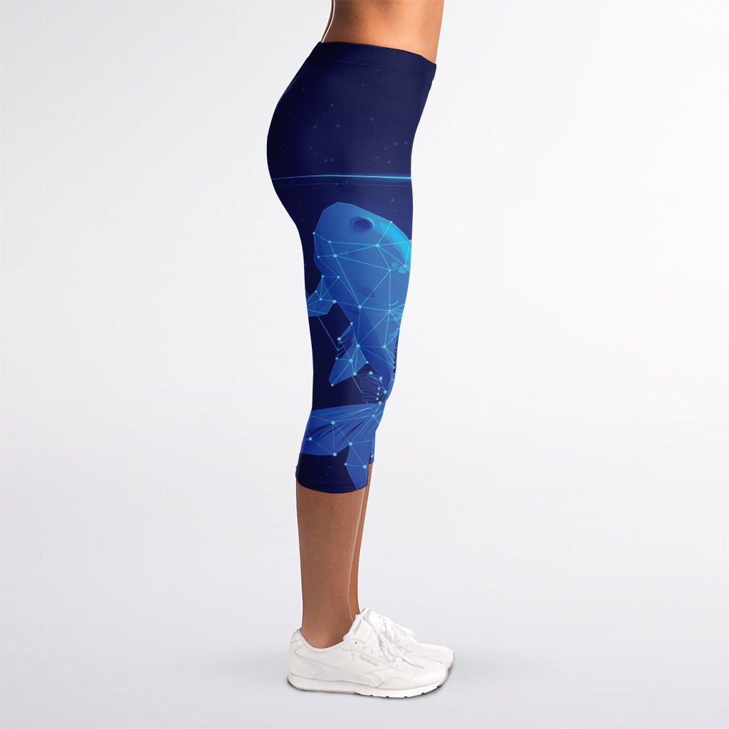 Pisces Horoscope Sign Print Women's Capri Leggings