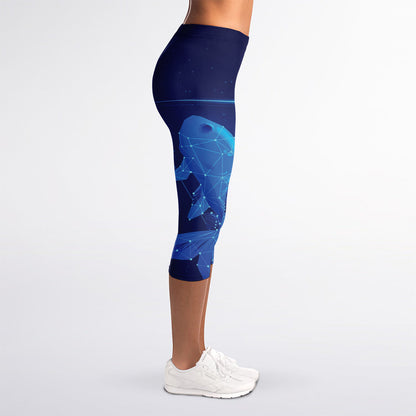 Pisces Horoscope Sign Print Women's Capri Leggings