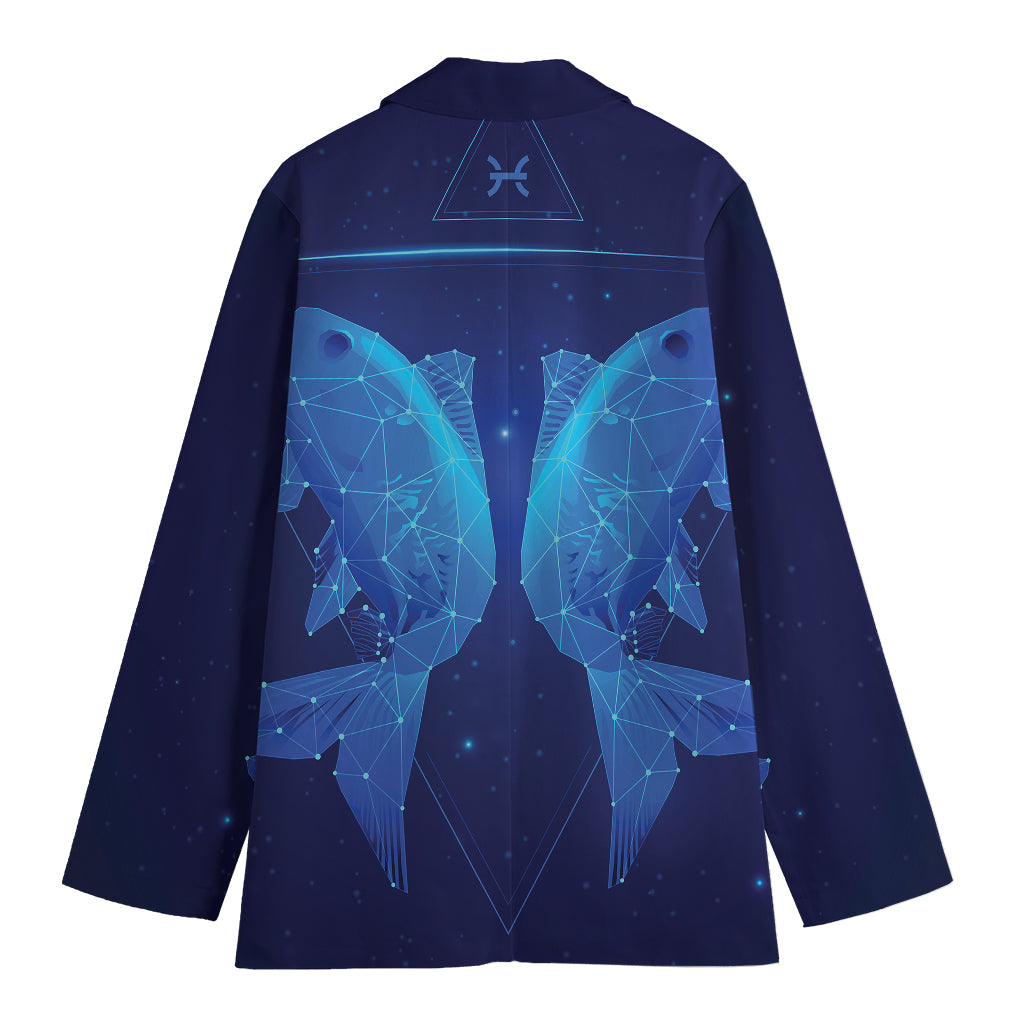 Pisces Horoscope Sign Print Women's Cotton Blazer