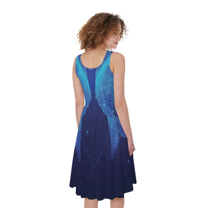 Pisces Horoscope Sign Print Women's Sleeveless Dress