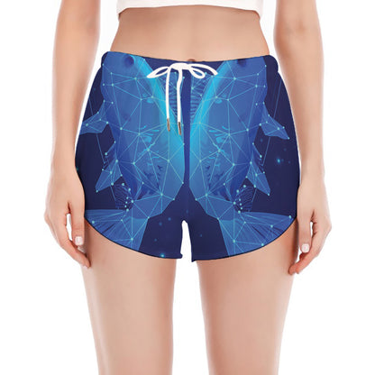Pisces Horoscope Sign Print Women's Split Running Shorts
